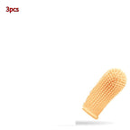 Orange silicone pet finger toothbrush 3pcs