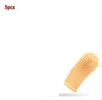 Orange silicone pet finger toothbrush 5pcs