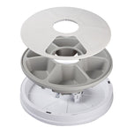 White and gray ceiling light fixture on a white background